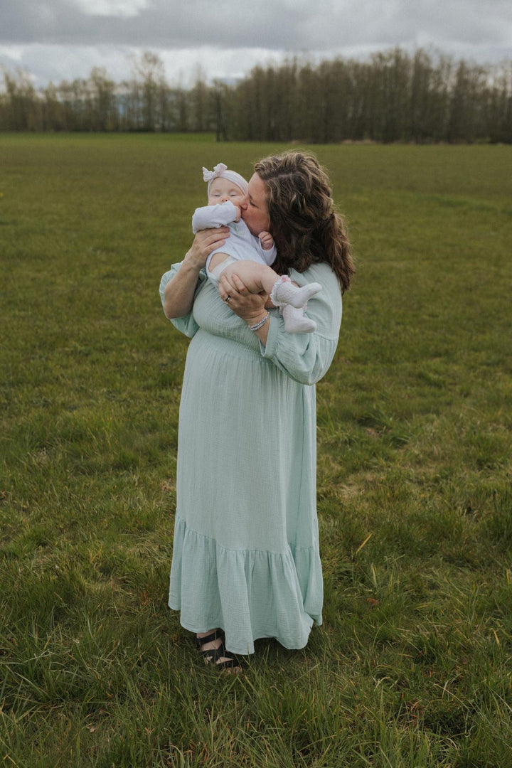 Eliza Maternity and Nursing Dress - Sage - Dresses