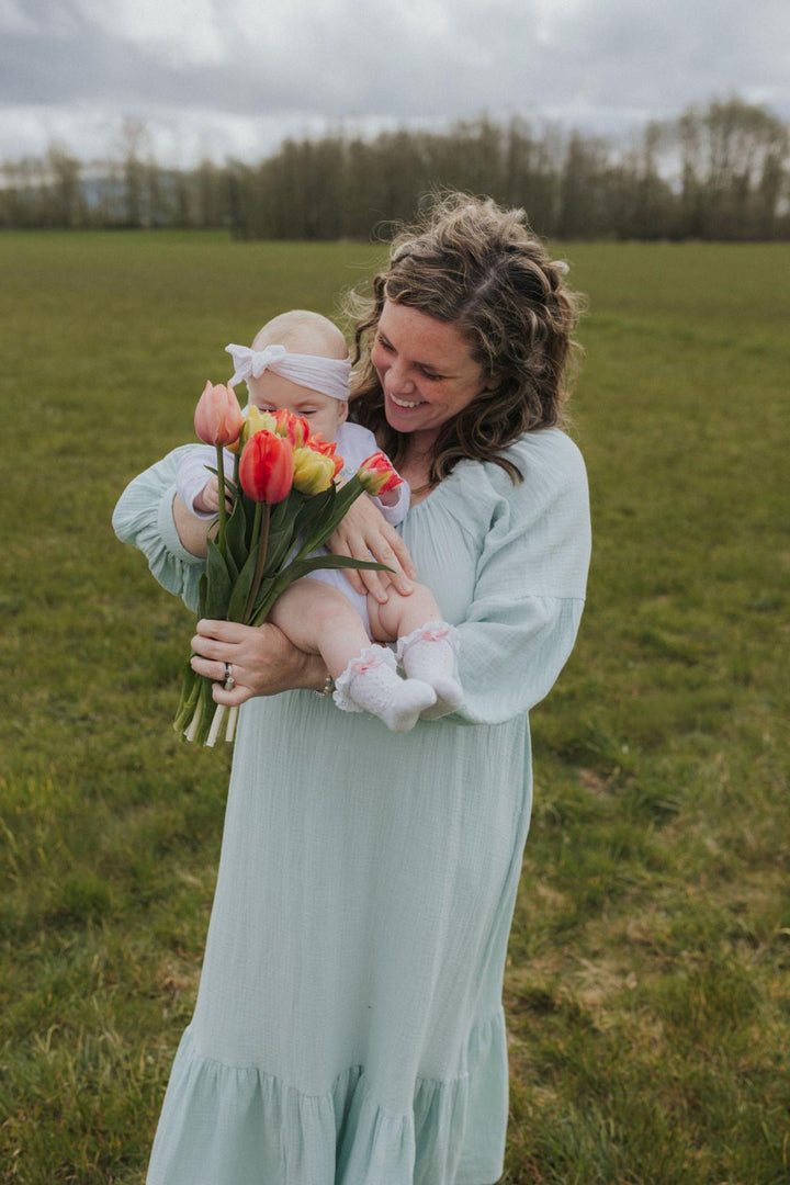 Eliza Maternity and Nursing Dress - Sage - Dresses