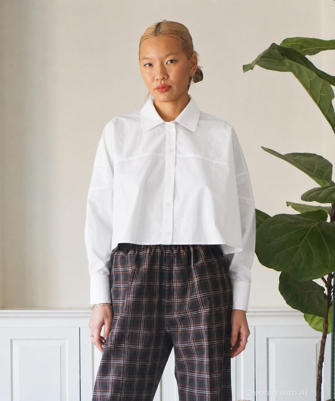 Ellie Button Down - White - Button Down Shirt