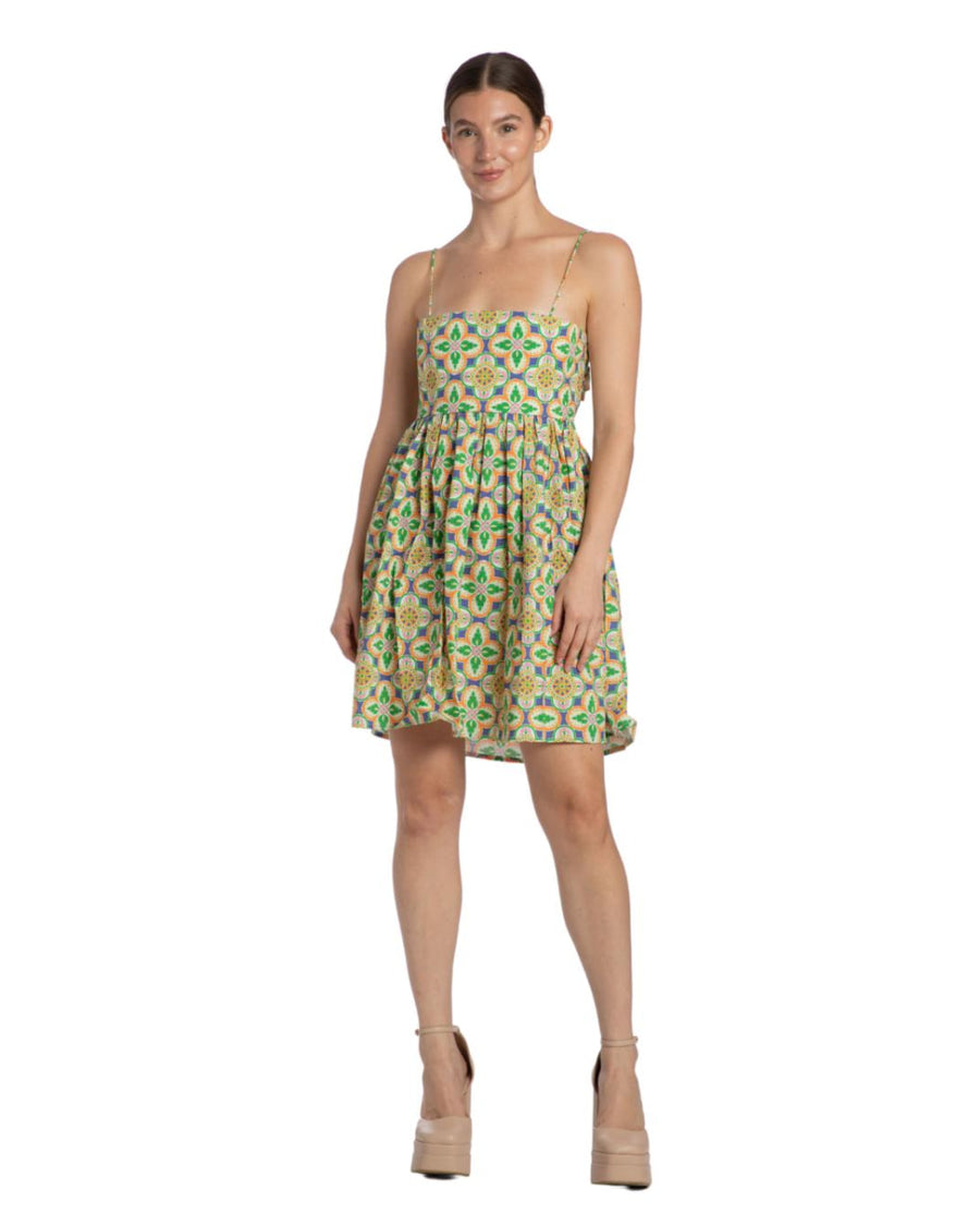 Eloise Bow Back Dress - Mosaic Tile - Dresses