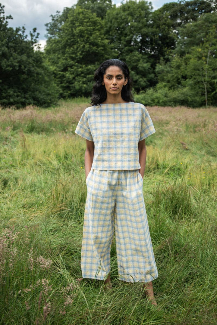 Elowen-Cay Organic Cotton Top - Pastel Gingham - Shirt