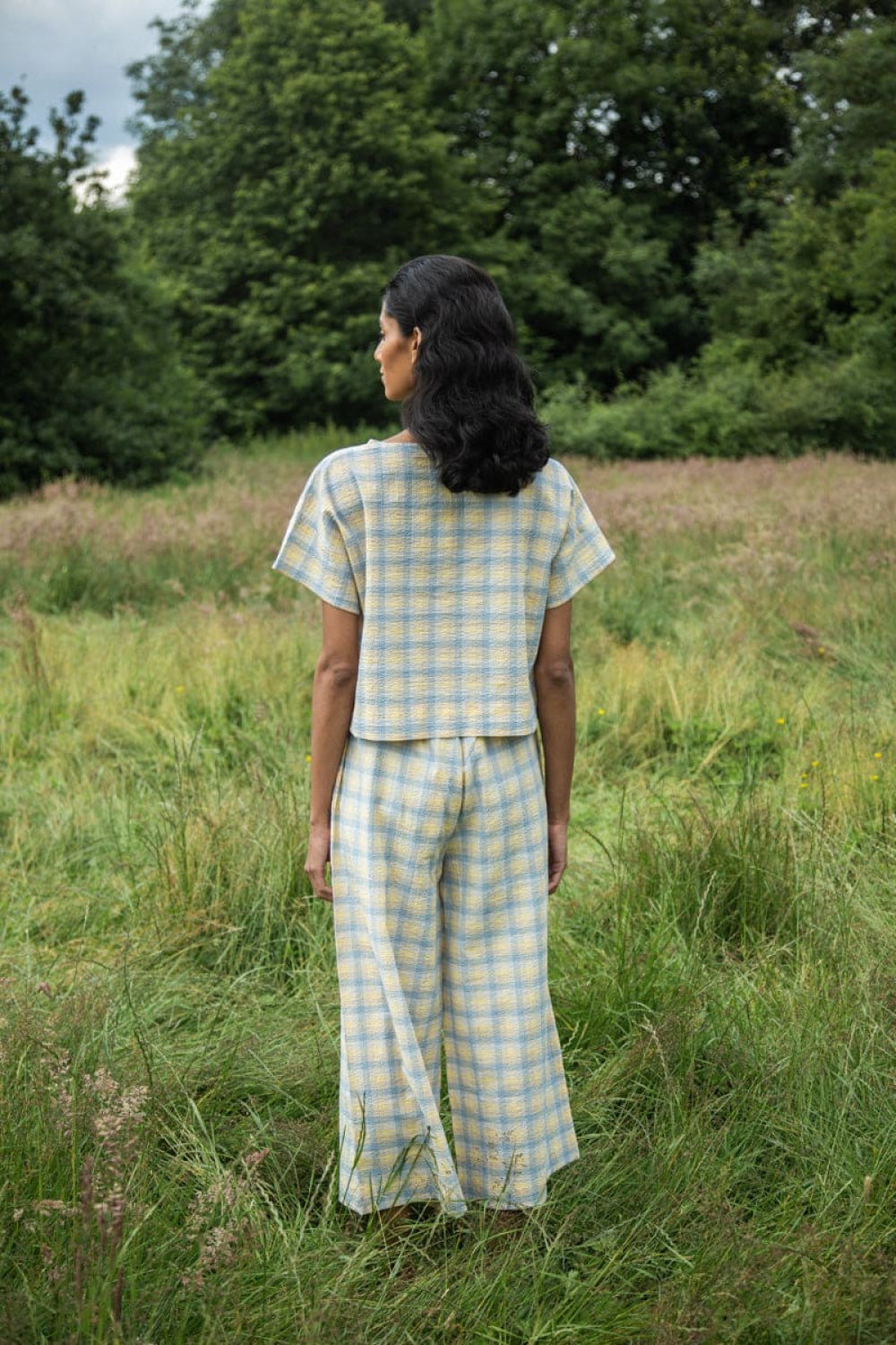 Elowen-Cay Organic Cotton Top - Pastel Gingham - Shirt