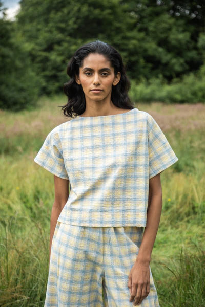 Elowen-Cay Organic Cotton Top - Pastel Gingham - Shirt