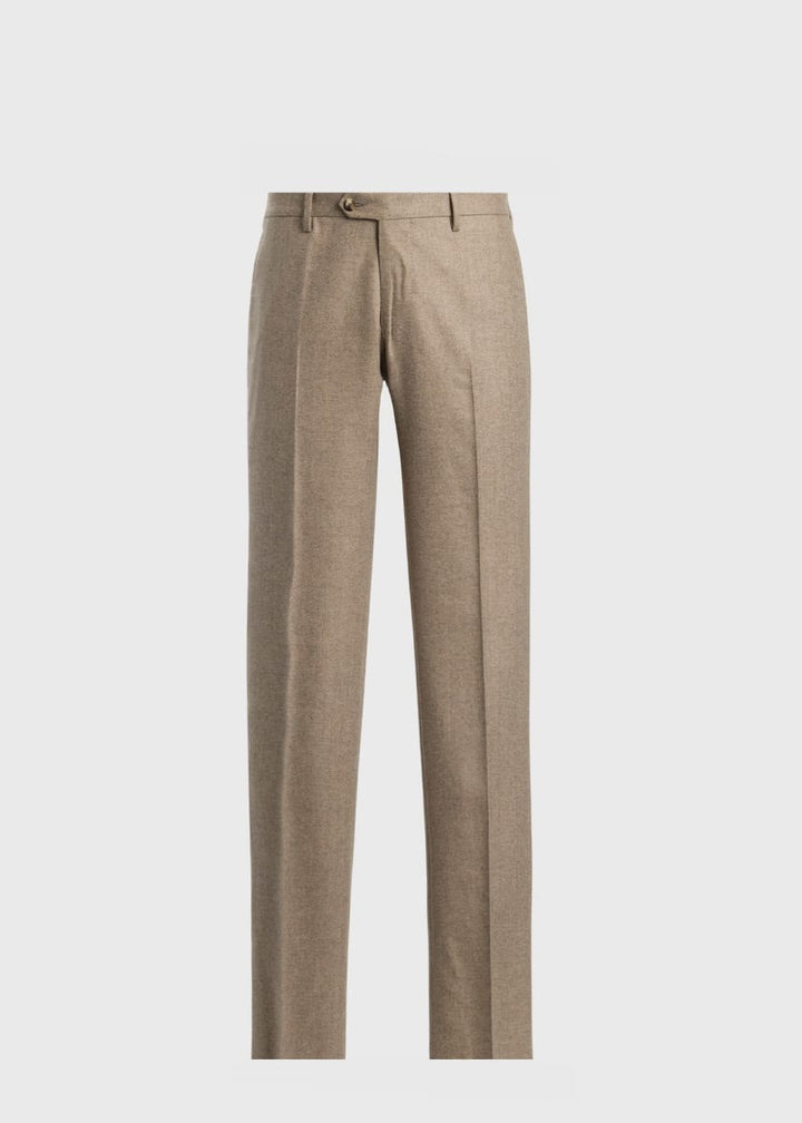 Wool & Cashmere Bone Flannel Trouser - Mink