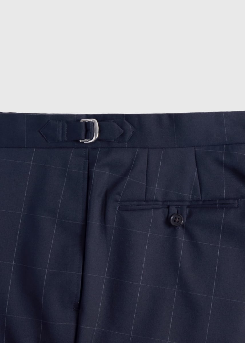 Wool Windowpane Suit - Navy