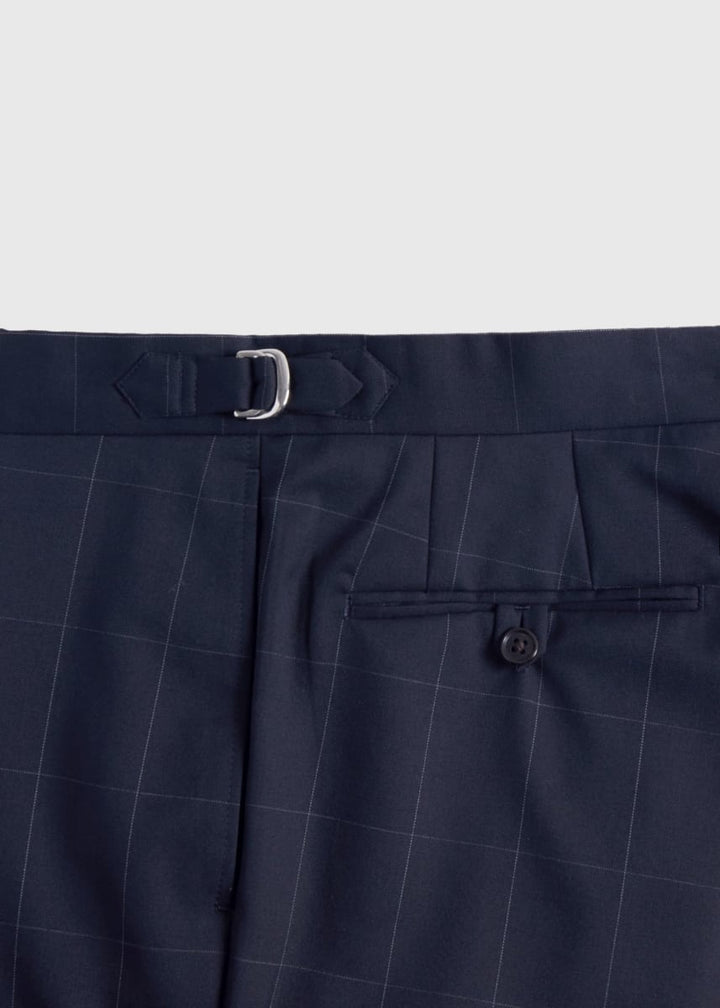 Wool Windowpane Suit - Navy
