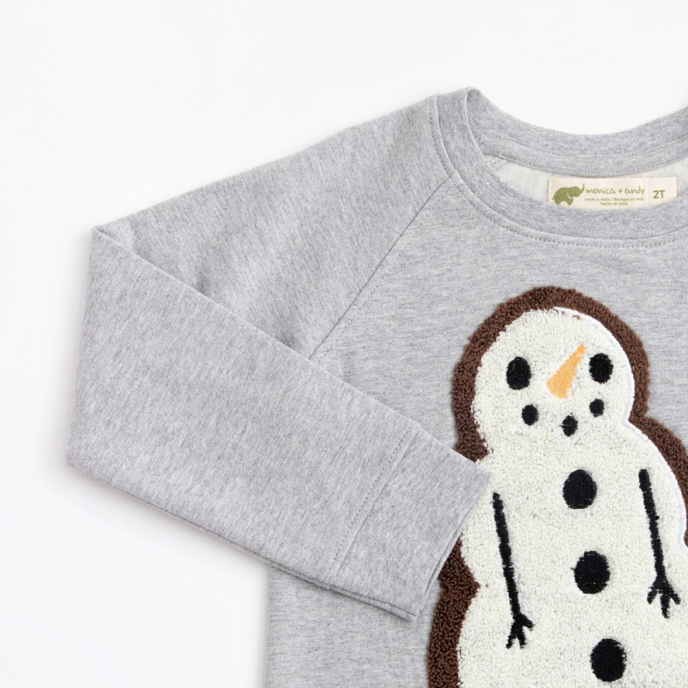 Embroidered Crewneck Sweatshirt - Let It Snowman - Crewneck Sweatshirt