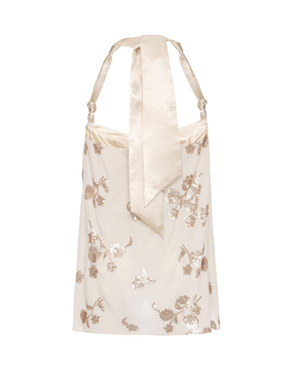 Embroidered Top - Ecru - Halter Top
