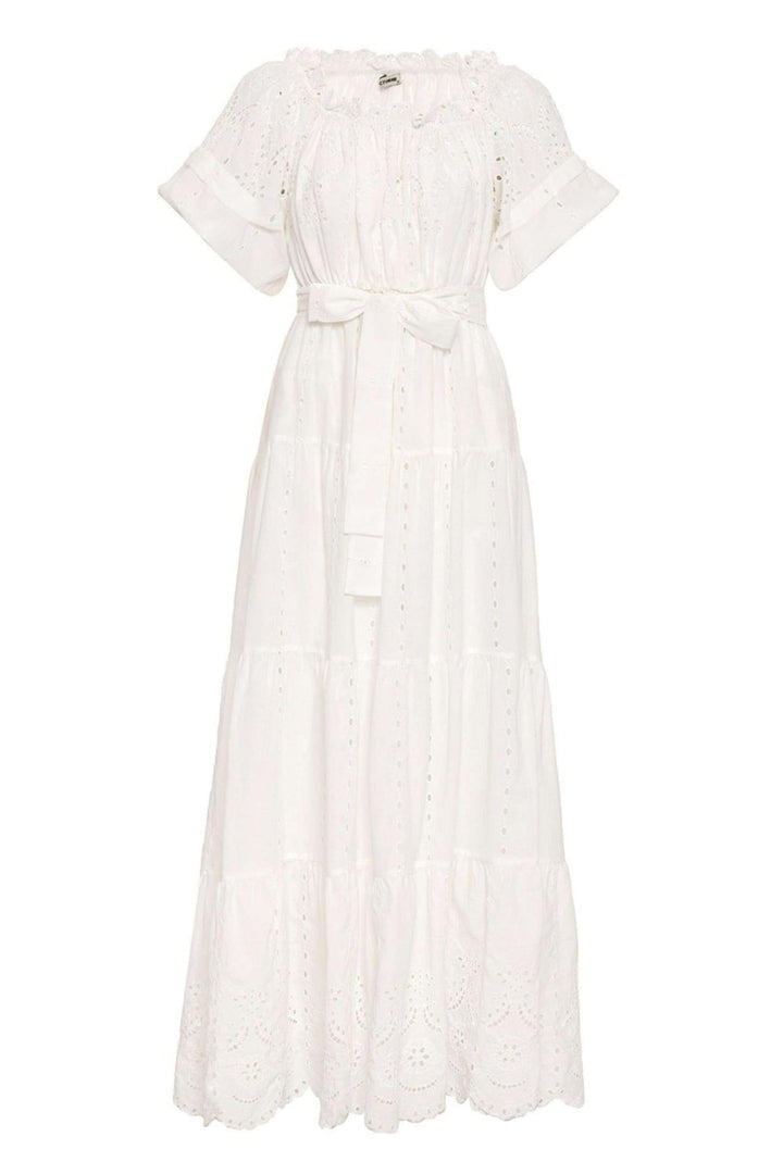 Embroidery Long Dress - off-white - Dresses