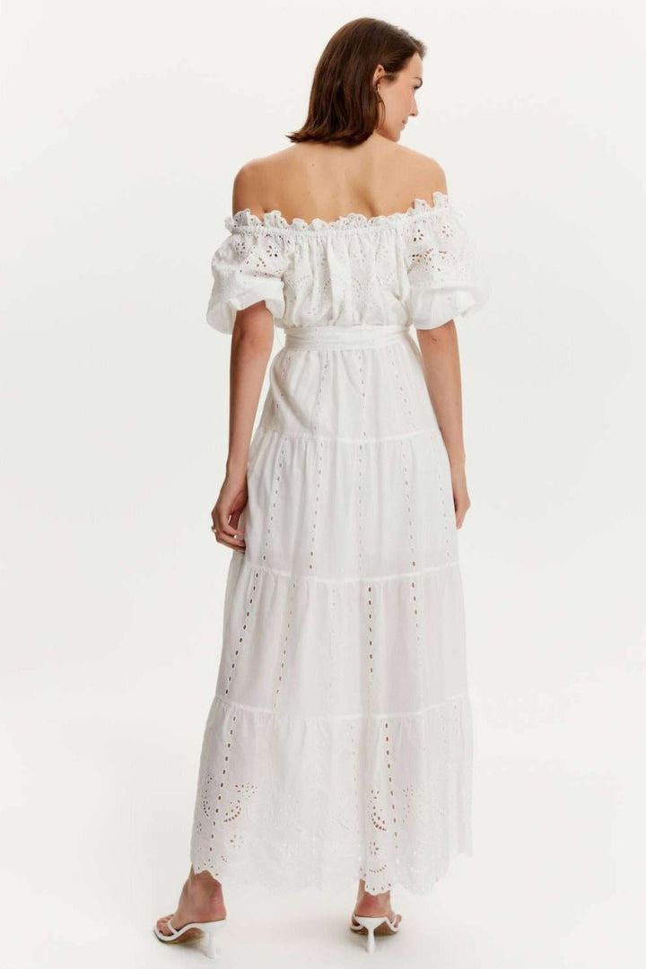 Embroidery Long Dress - off-white - Dresses