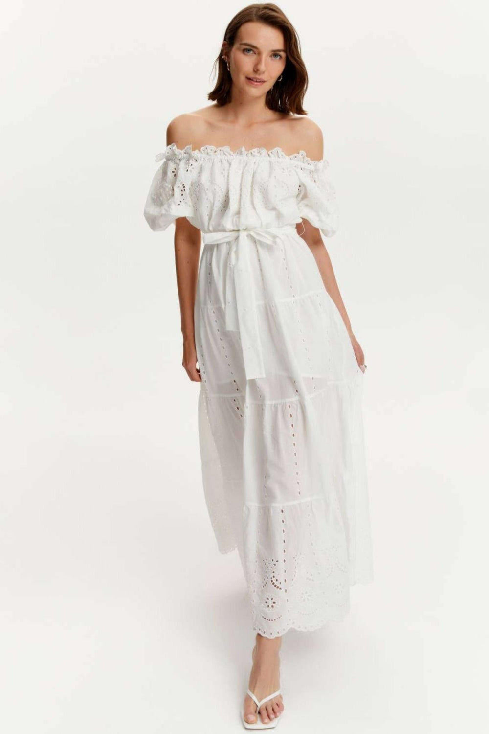 Embroidery Long Dress - off-white - Dresses