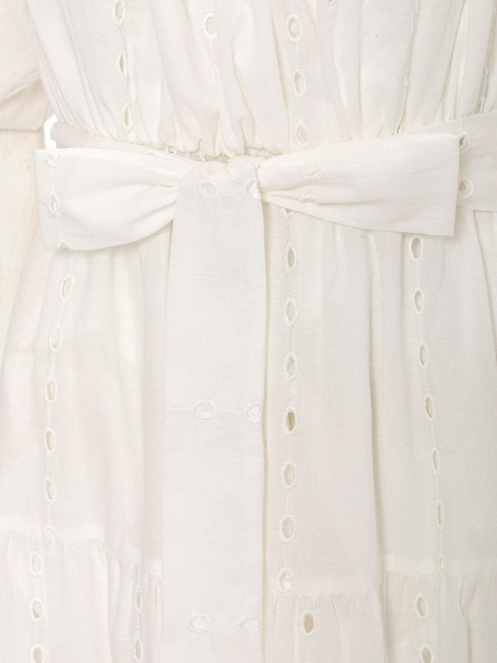 Embroidery Long Dress - off-white - Dresses