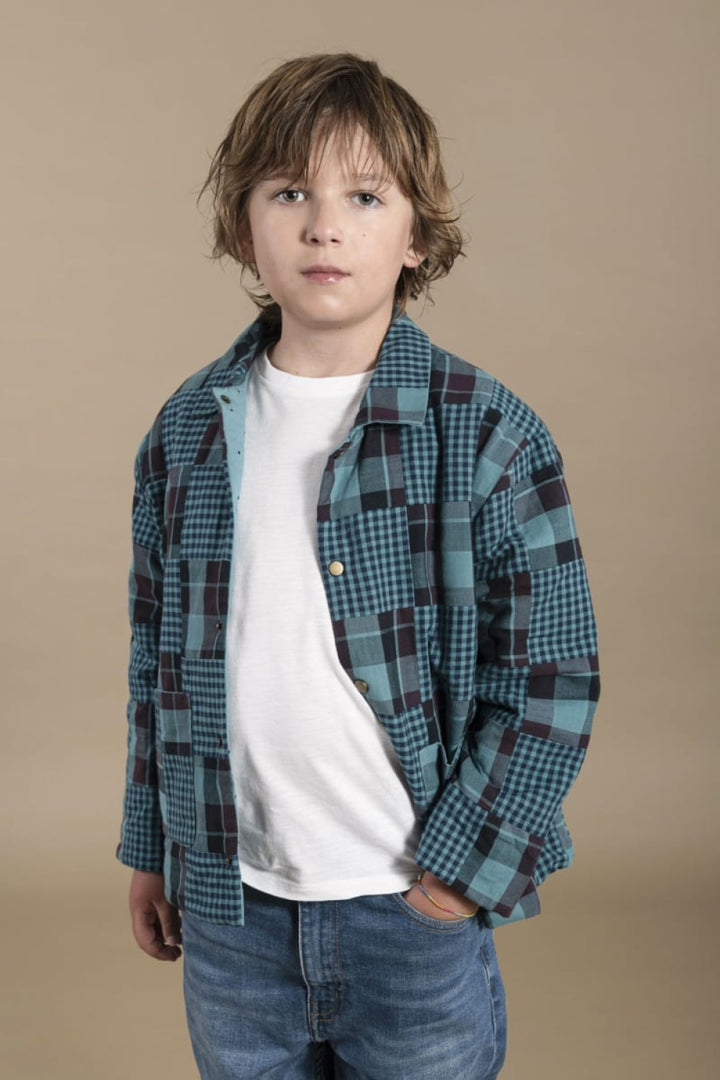 Emerald Patchwork Children’s Worker Jacket - Jacket