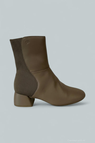 Emily Leather Boot - Shitake Leather - 10.0 - Bootie
