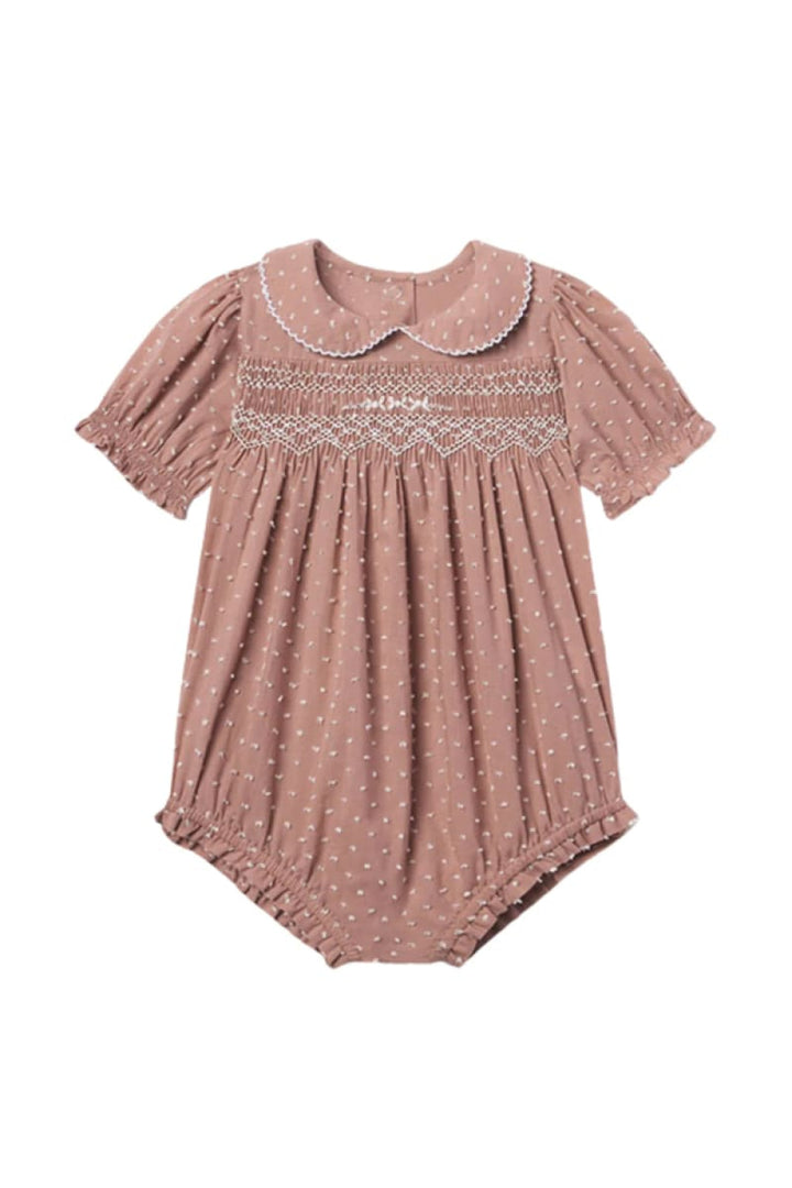 Emmy Bubble - Rose Swiss Dot - Romper