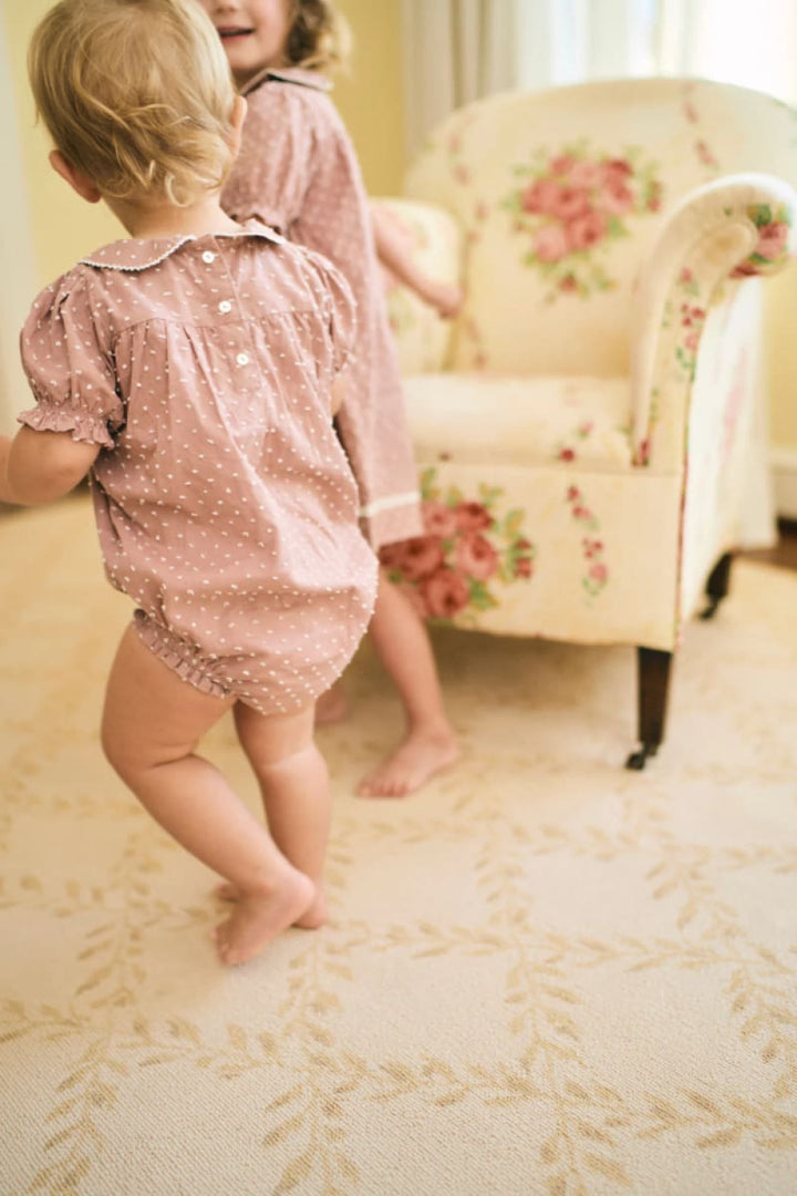 Emmy Bubble - Rose Swiss Dot - Romper