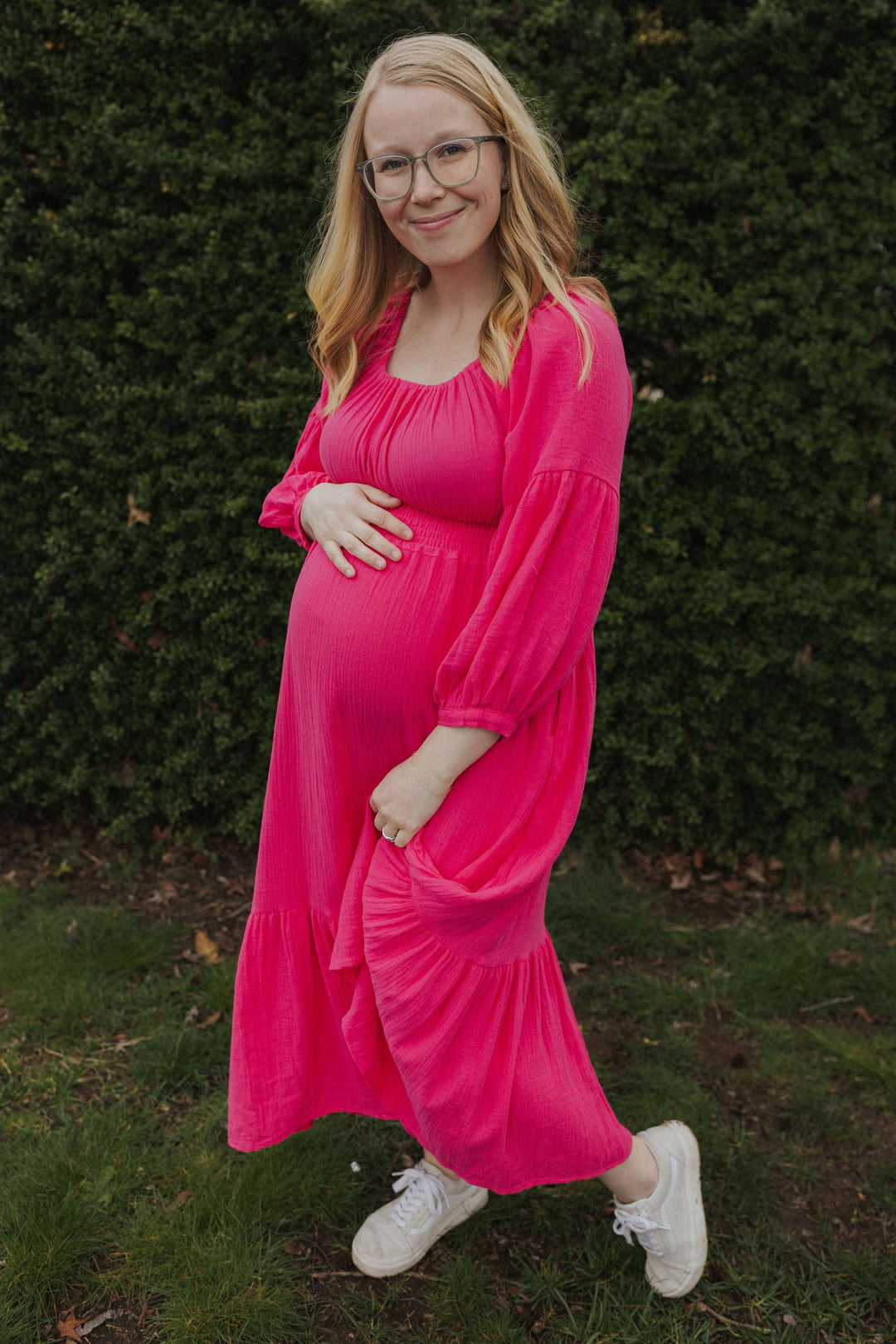 Eliza Maternity and Nursing Dress - Pink