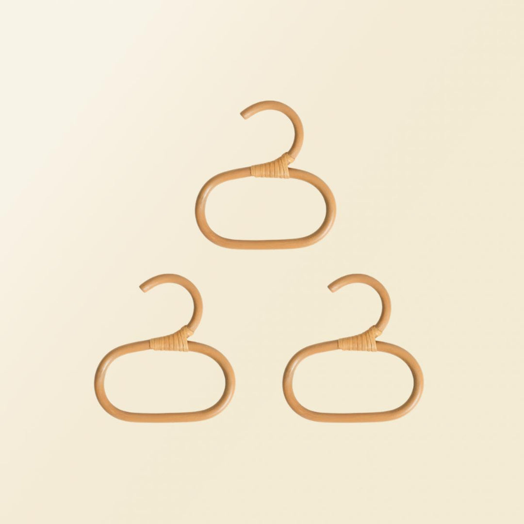 Mini Doll Rattan Hangers Set