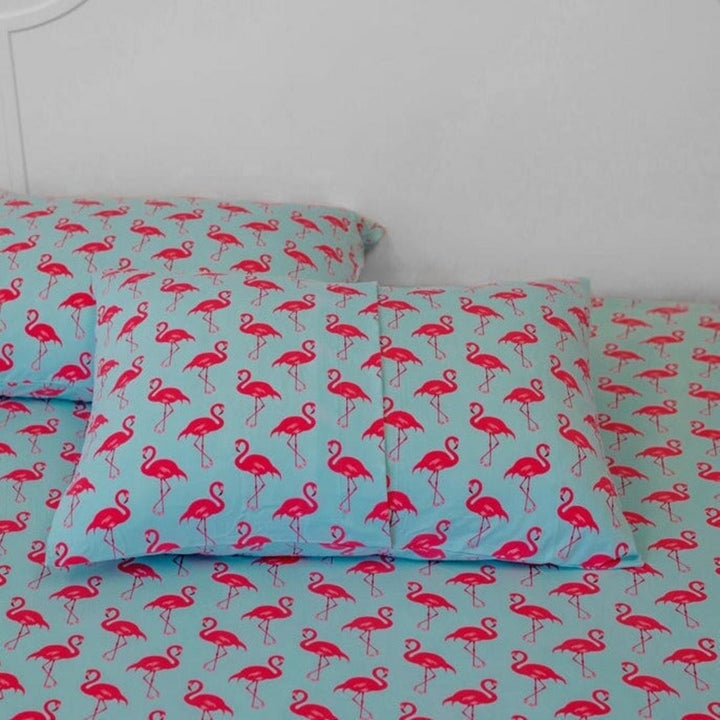 Pillow Case - Flamingo Aqua