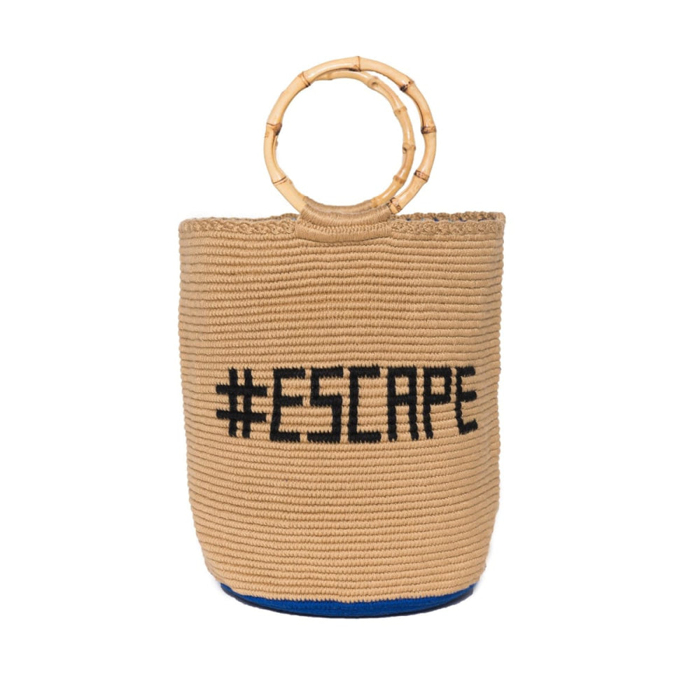Escape Handmade Bamboo Tote Handbag - One Size - Bucket Bag