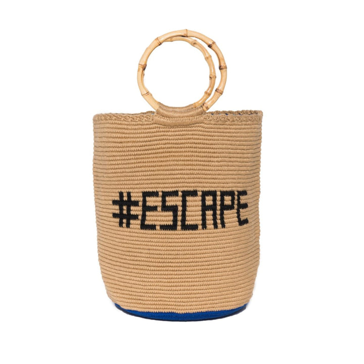 Escape Handmade Bamboo Tote Handbag - One Size - Bucket Bag