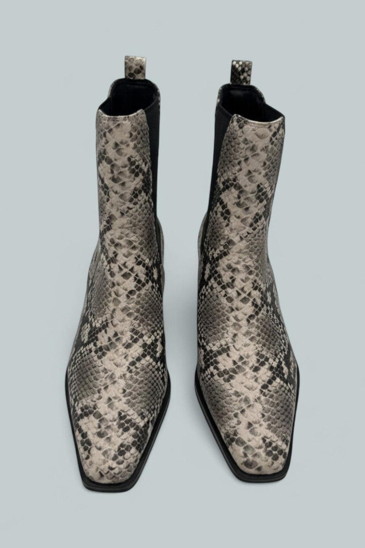 Esra Chelsea Boots - Natural Snake - 6.5 - Boots