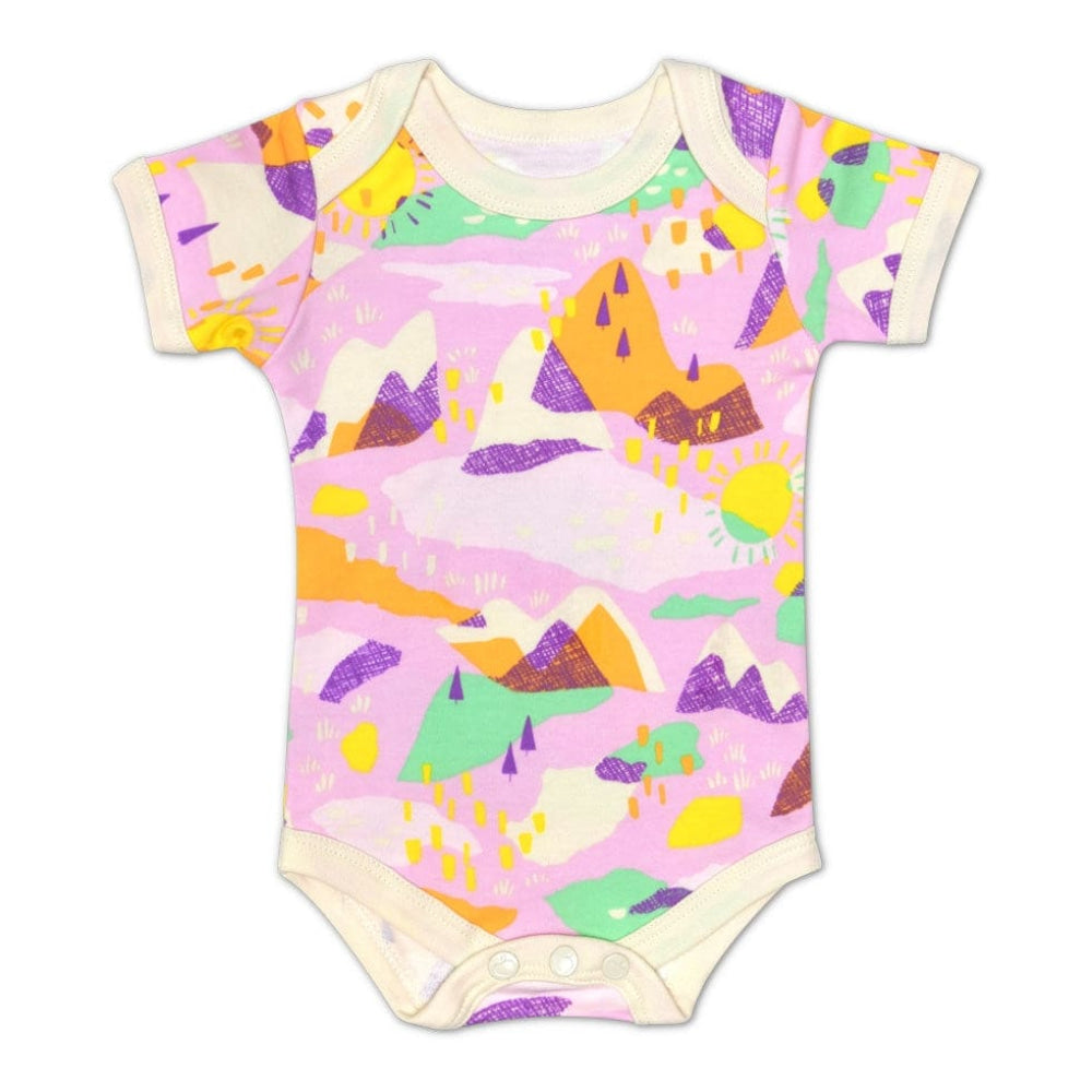 Essential Organic Onesie - Pink Mountain - Bodysuit
