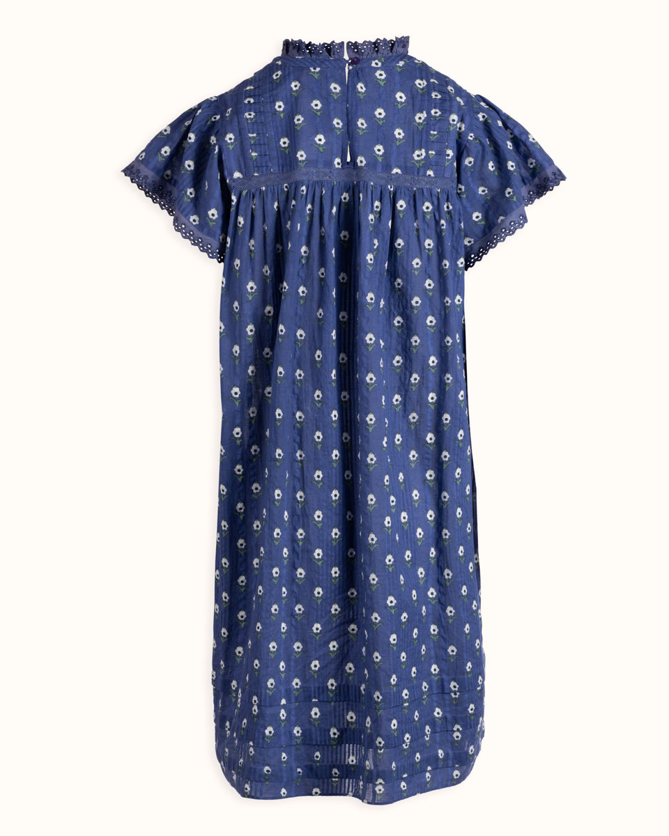 Rosie Dress - Navy Seersucker