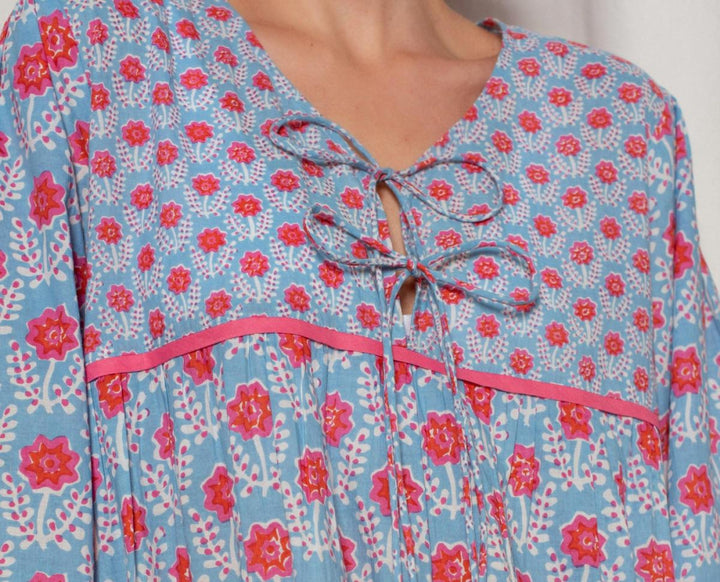 Evie Dress - Blue and Red Azalea - Dresses