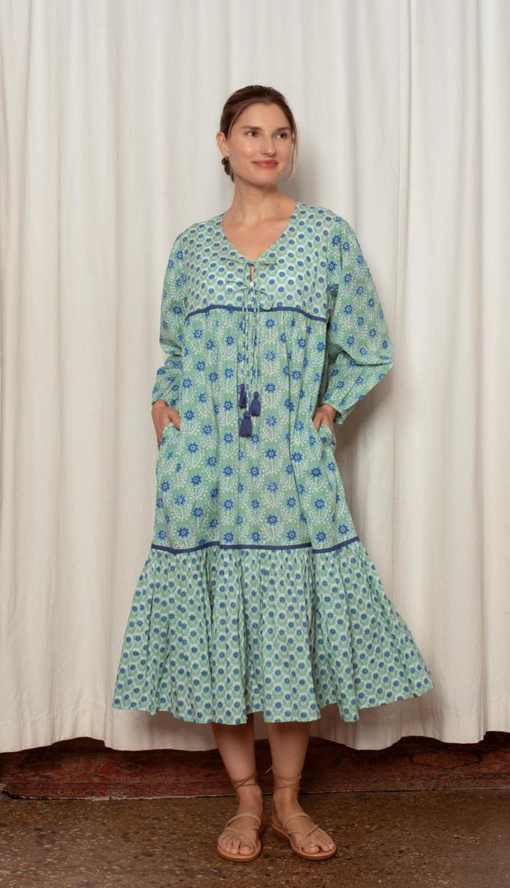 Evie Dress - Green and Blue Azalea - Dresses