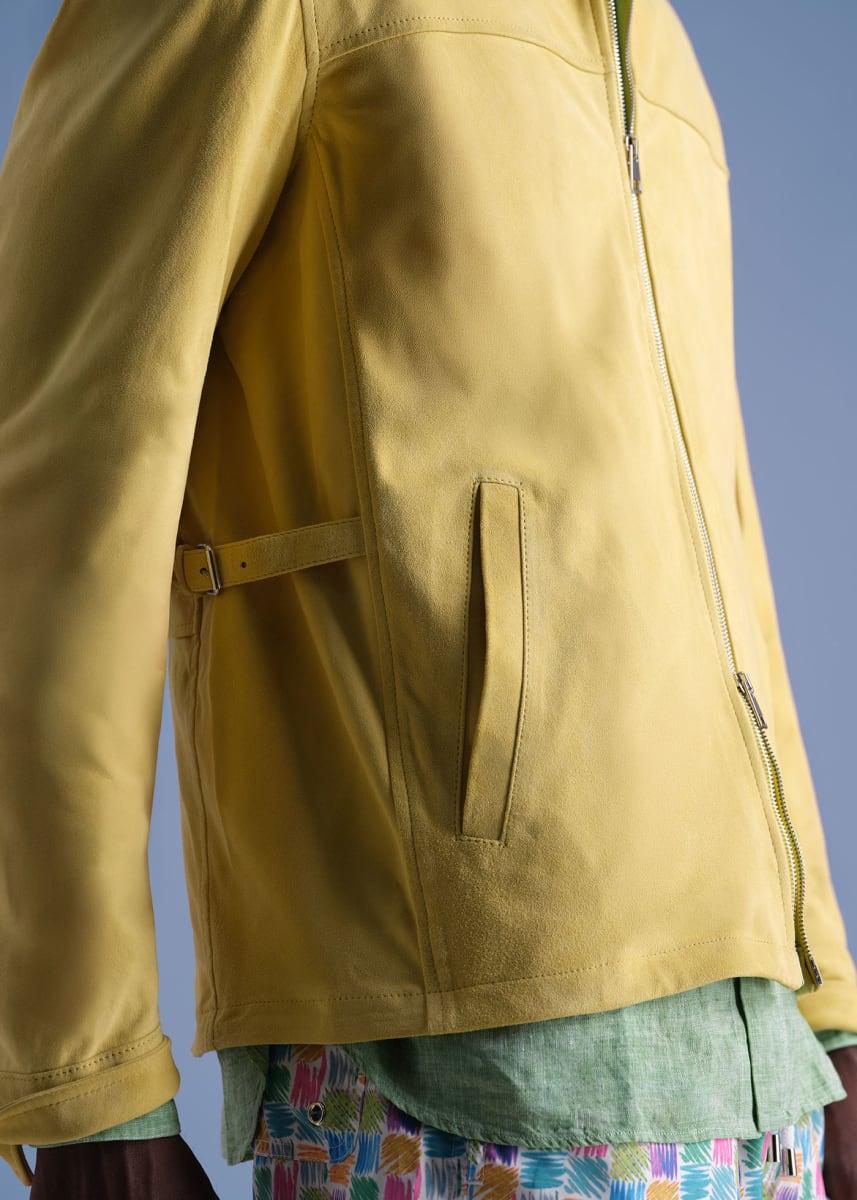 Ultra Soft Suede Jacket - Light Yellow