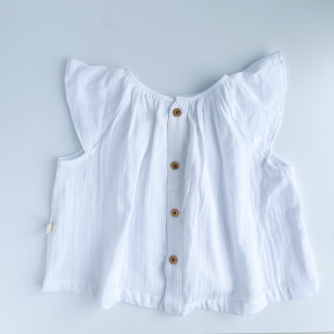 Kids Flutter Top - White