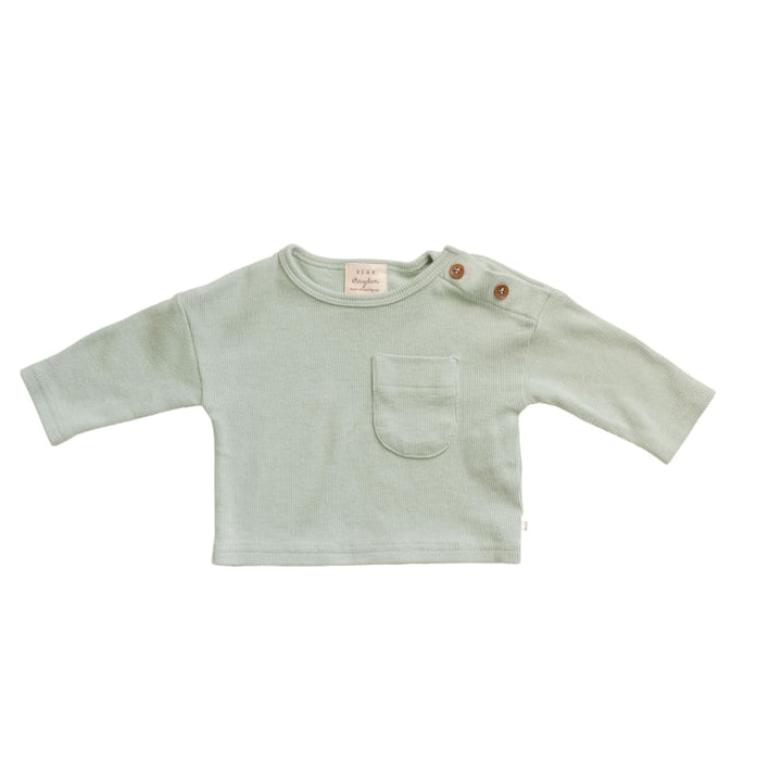 Organic Cotton Modal Rib Long Sleeve Tee - Jade