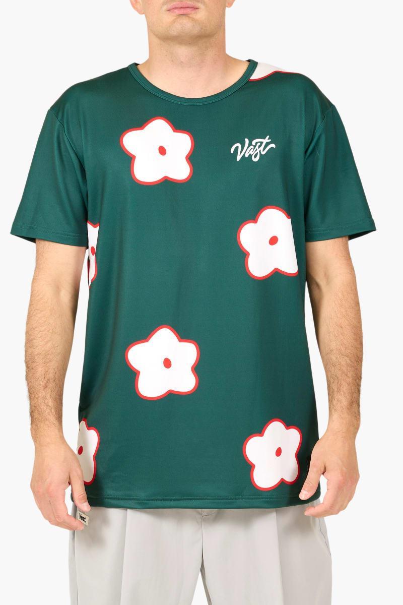 Aqua Terra Flower Patch Tee - Dark Green