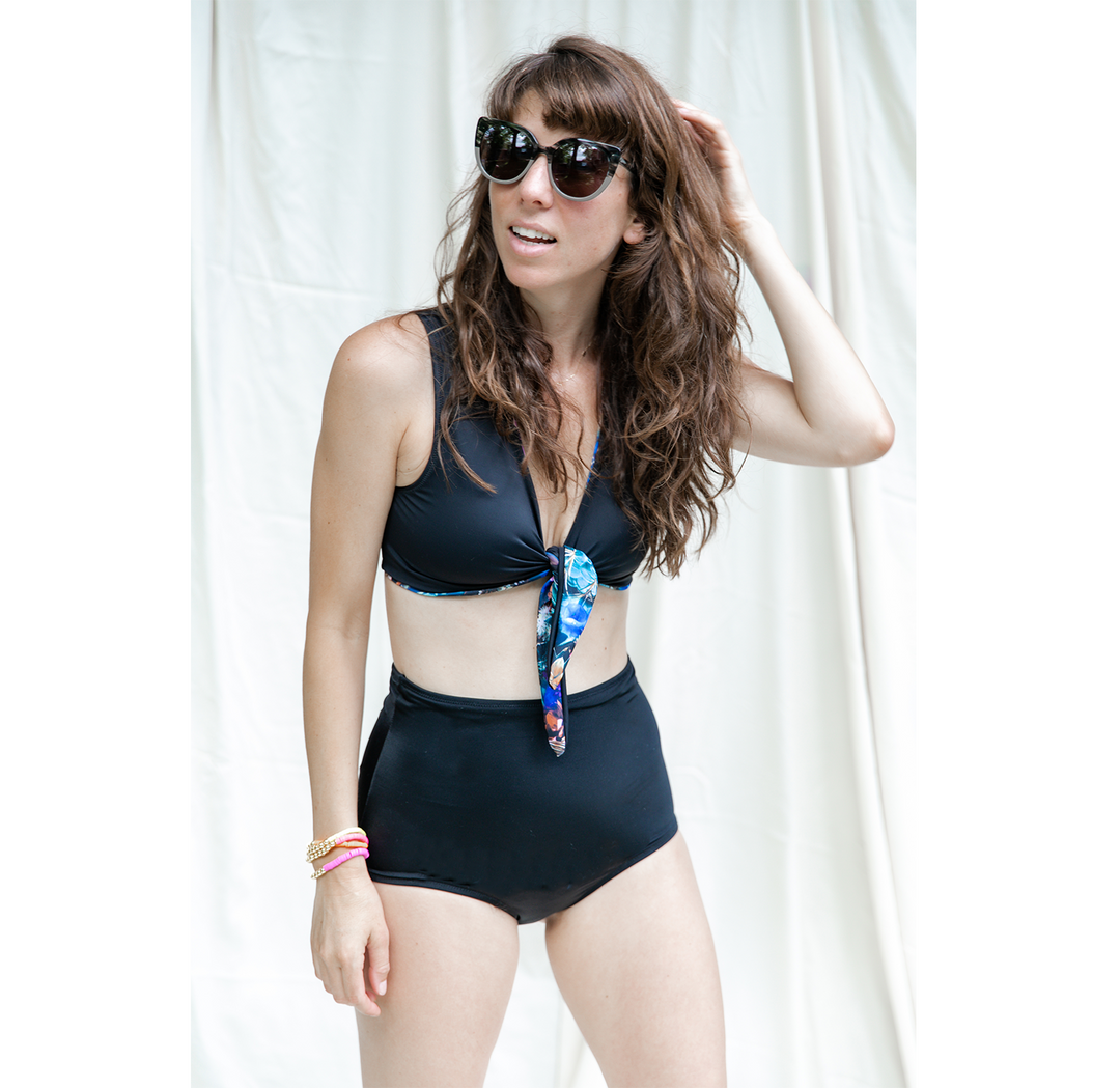 Collab Tie Swim Crop