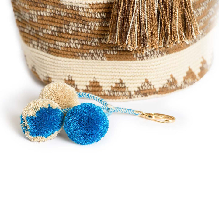 Woven Mochila Bucket Bag - Coffee