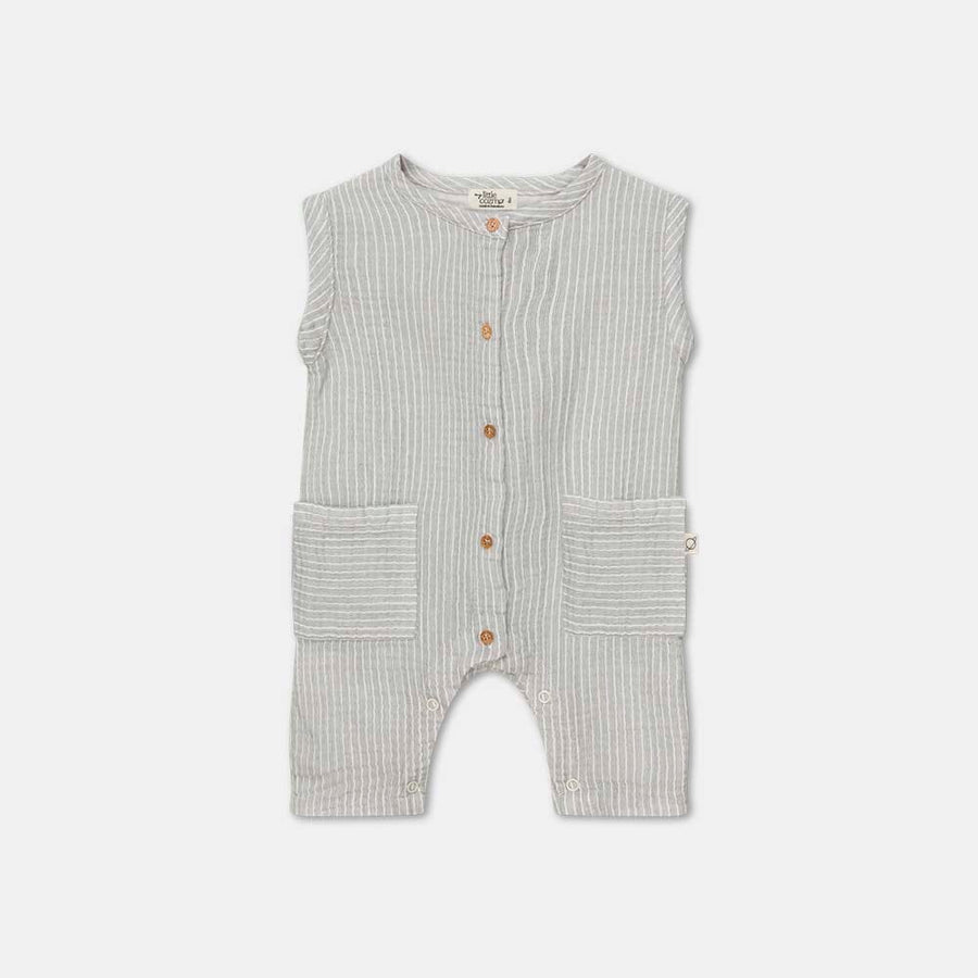 Gauze Striped Jumpsuit - Antracite One Pieces My Little Cozmo 