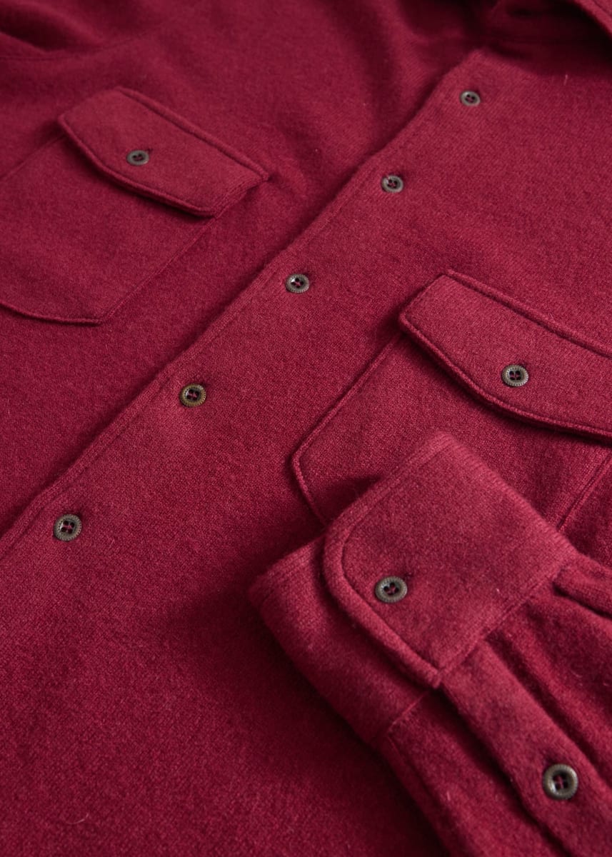 Wool & Cashmere Knitted Shirt - Cherry