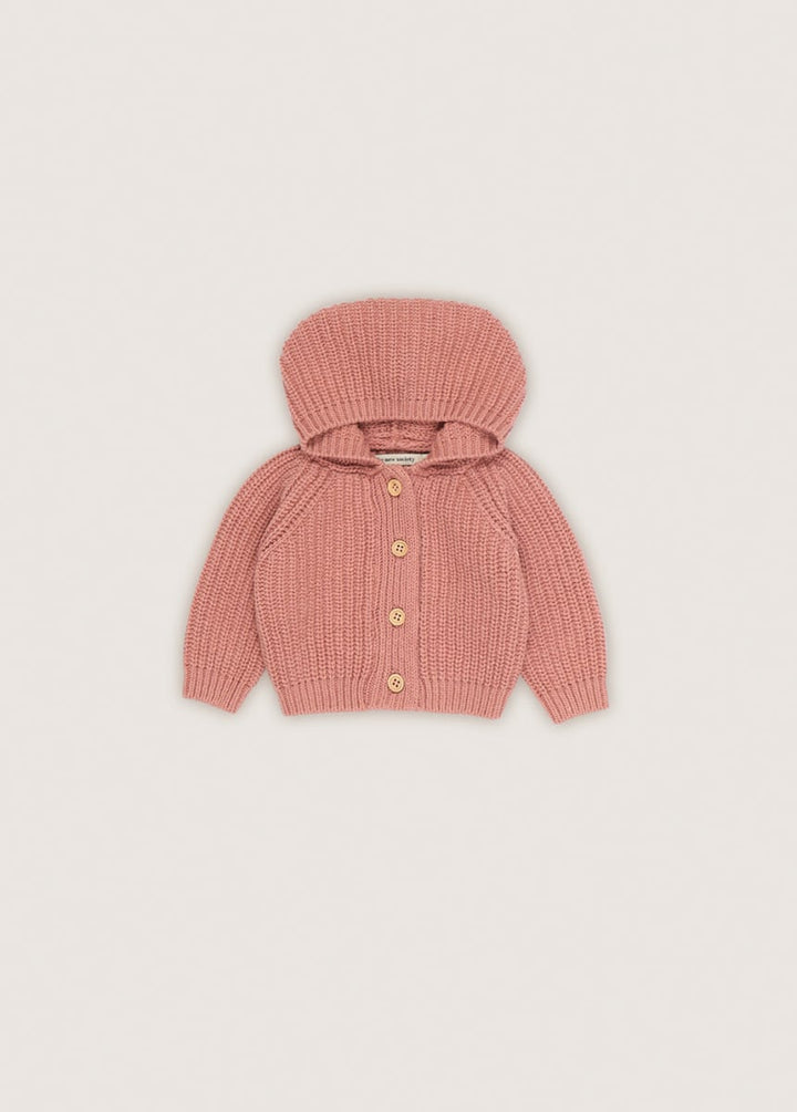 Baby Hoodie Rib - Rose Dust