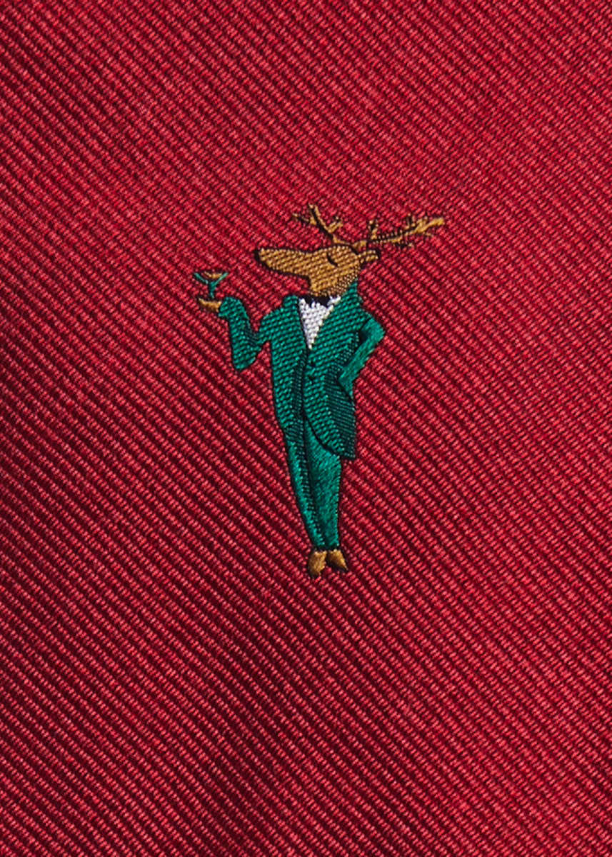 Holiday Dasher Reindeer Tie - Red