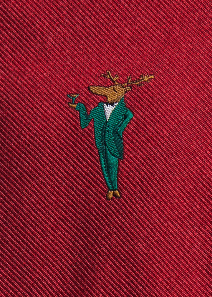 Holiday Dasher Reindeer Tie - Red