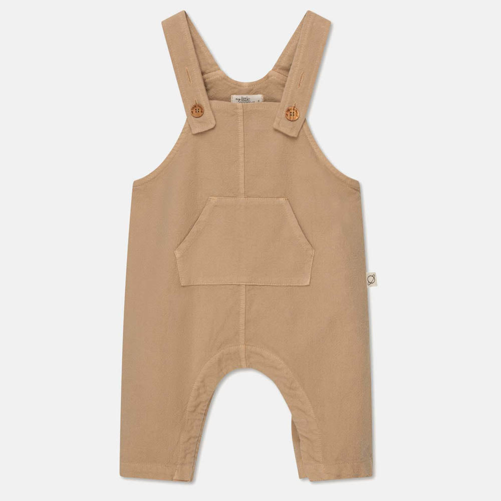 Rustic Cotton Baby Overalls - Sand