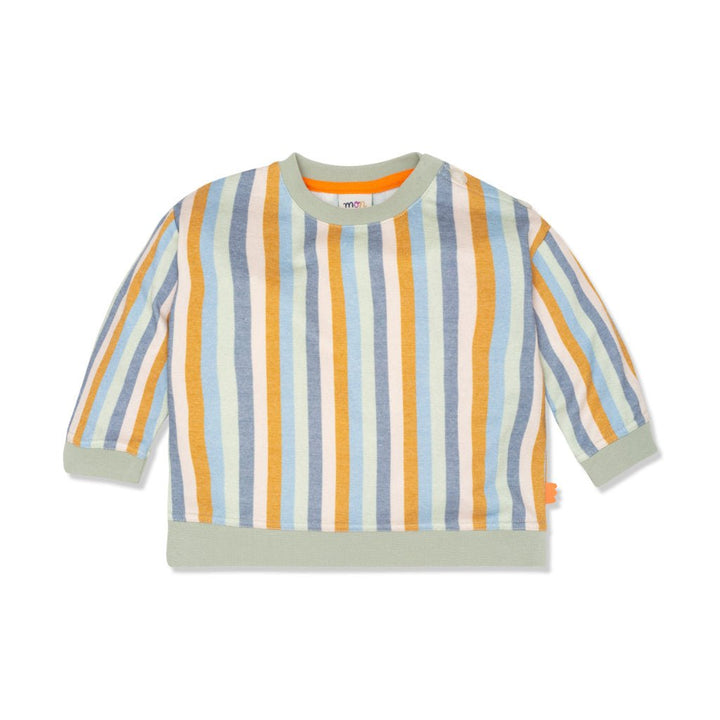 Stripes Kid Summer Sweatshirt - Light Sage/stripes