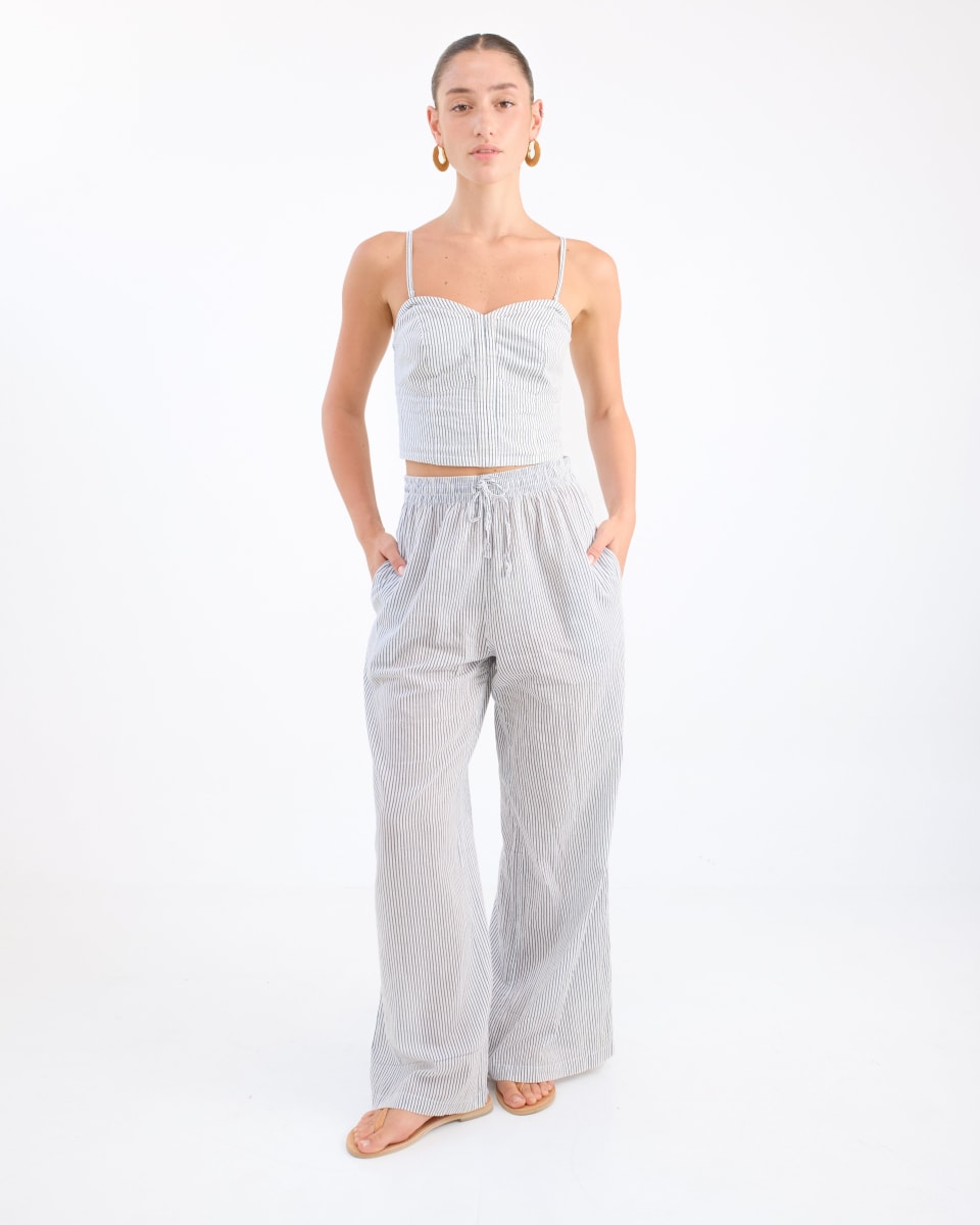 Palazzo Pants - Blue Stripe