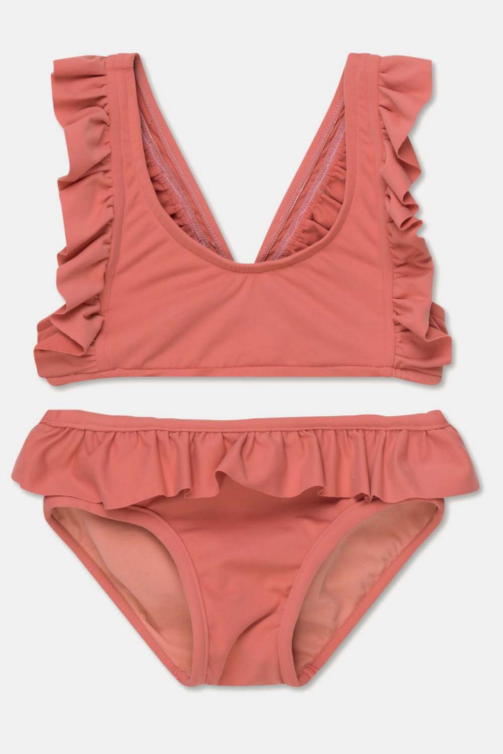 Uv ruffle two-pieces swimsuit - Coral swim