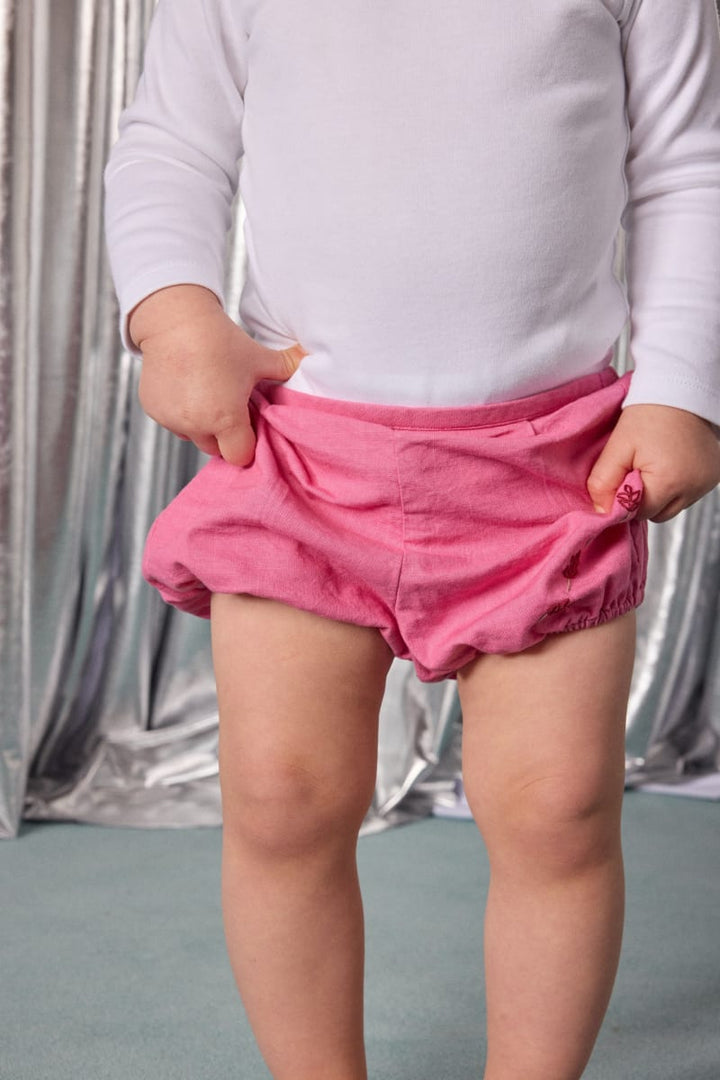Camille Embroidered Bloomers - Sorbet Pink