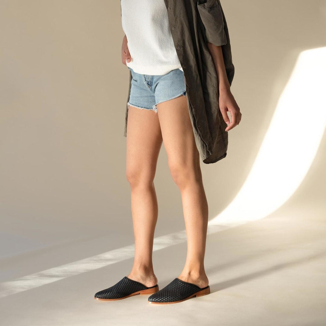 Ama Woven Mule Woven - Black - FINAL SALE