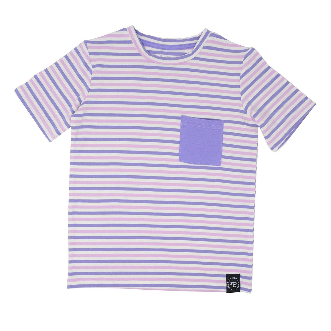 Crew Neck Tee - Purple/Orchid Stripe