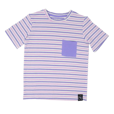Crew Neck Tee - Purple/Orchid Stripe