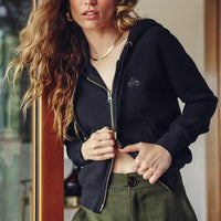 No. 1 Black Zip Hoodie - Black